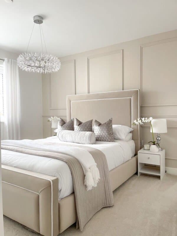 Abra Bed with White Piping