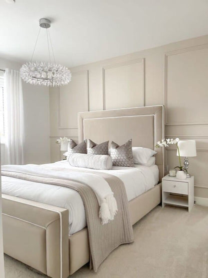 Abra Bed with White Piping