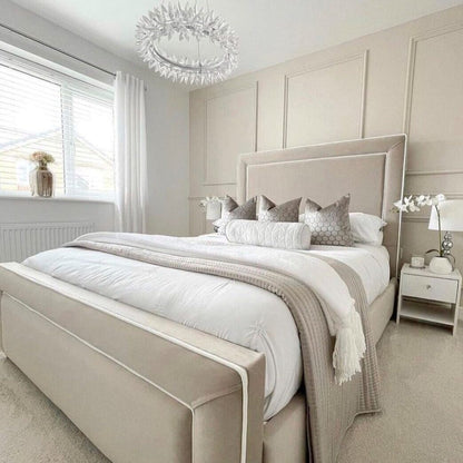 Abra Bed with White Piping
