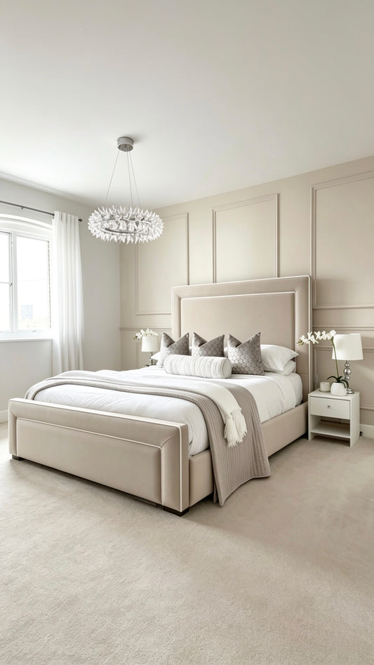 Abra Bed with White Piping