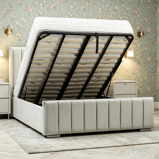 Chloe upholstered ottoman storage bed
