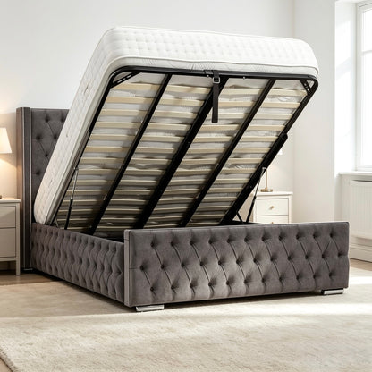 Lancaster upholstered ottoman storage bed
