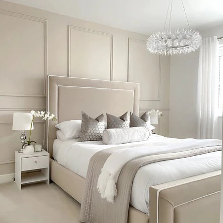 Abra Bed with White Piping