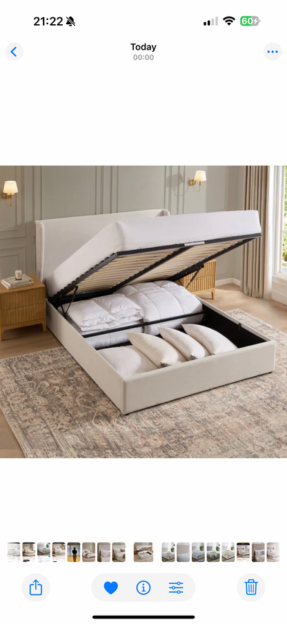 Bristol Bed with Gaslift Ottoman Storage