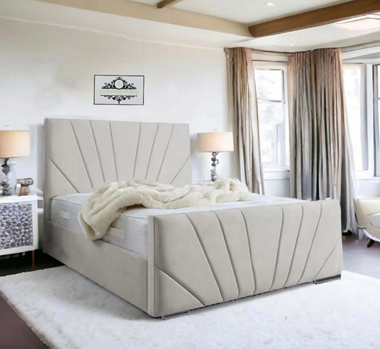 Sunrise upholstered bed with Gaslift Ottoman Storage