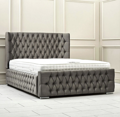 Diamond upholstered ottoman storage bed