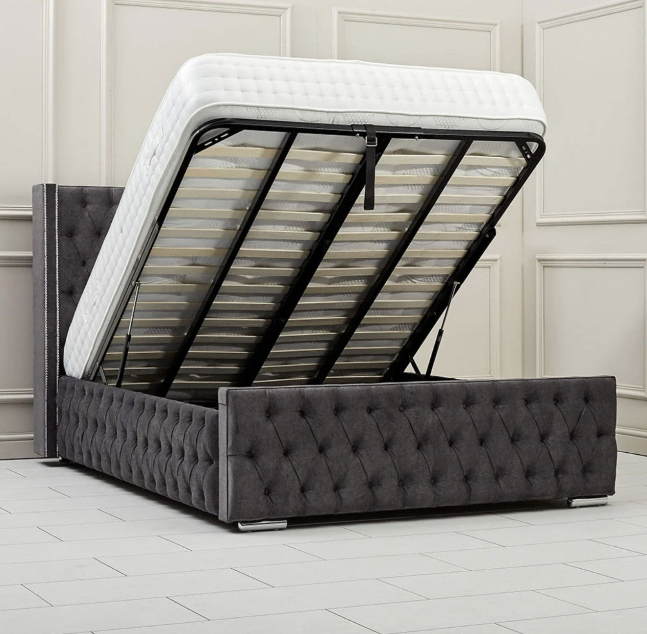 Lancaster upholstered ottoman storage bed